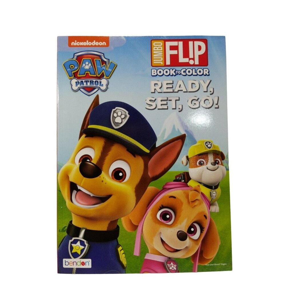 Nickelodeon Paw Patrol Jumbo Flip Coloring Book Ready Set Go